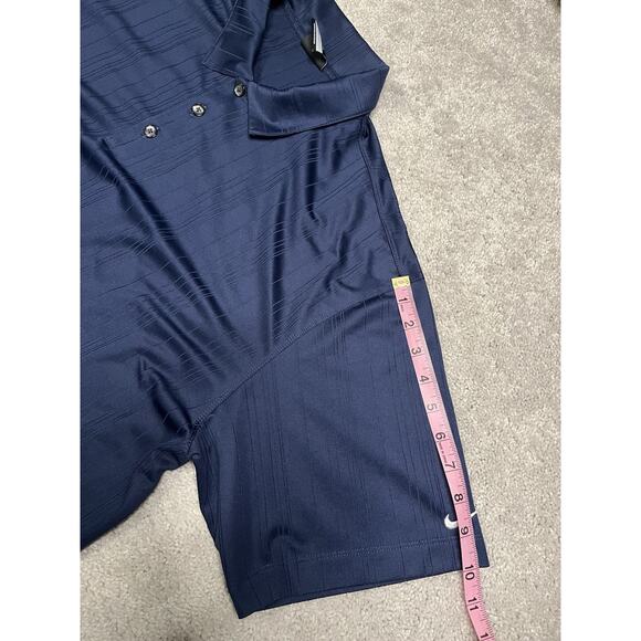 Nike Golf Dri Fit Polo Shirt Mens XL Blue Stripe Activewear Athleisure - Picture 7 of 9